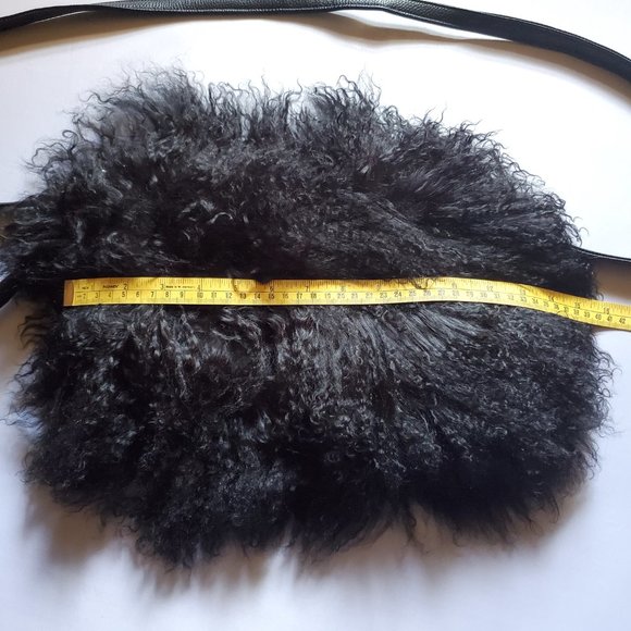Black Mongolian Lamb Fur Hand Bag - Picture 6 of 8